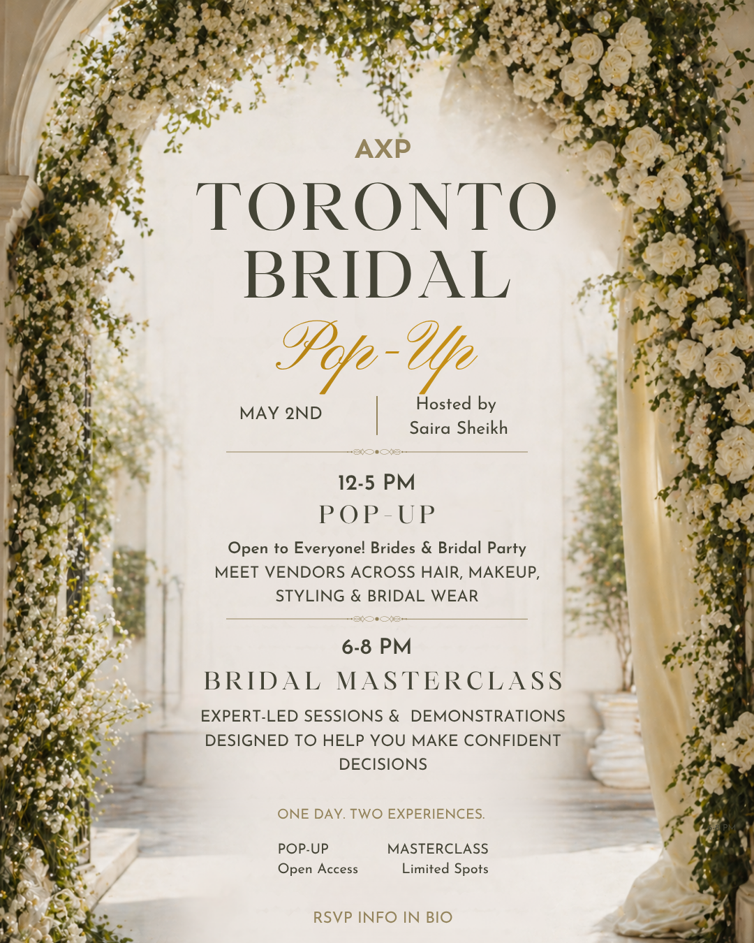 AXP Event Entry Pass - Toronto Bridal Pop-Up: Bridal Masterclass (Ticketed)